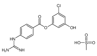 (3-chloro-5-hydroxyphenyl) 4-(diaminomethylideneamino)benzoate,methanesulfonic acid Structure