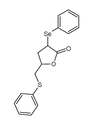 5-phenylthiomethyl-3-phenylselenotetrahydrofuran-2-one Structure