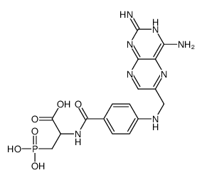 2-[[4-[(2,4-diaminopteridin-6-yl)methylamino]benzoyl]amino]-3-phosphon o-propanoic acid结构式