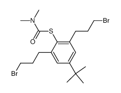 S-<2,6-bis(3-bromopropyl)-4-(tert-butyl)-1-phenyl> N,N-dimethylthiocarbamate结构式