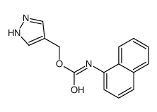 1H-pyrazol-4-ylmethyl N-naphthalen-1-ylcarbamate结构式