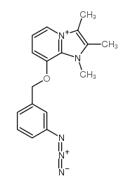 8-(3-azidophenylmethoxy)-1,2,3-trimethylimidazol(1,2-a)pyridinium结构式