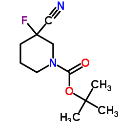 tert-butyl 3-cyano-3-fluoropiperidine-1-carboxylate Structure