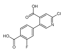 5-(4-carboxy-3-fluorophenyl)-2-chloropyridine-4-carboxylic acid结构式