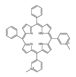5,10-bis(1-methylpyridin-1-ium-3-yl)-15,20-diphenyl-21,22-dihydroporphyrin结构式