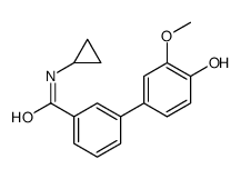 N-cyclopropyl-3-(4-hydroxy-3-methoxyphenyl)benzamide结构式