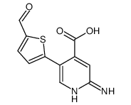 2-amino-5-(5-formylthiophen-2-yl)pyridine-4-carboxylic acid结构式