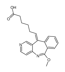 (E)-6-(6-Methoxy-11H-pyrido(4,3-c)(2)benzazepin-11-ylidene)hexanoic ac id Structure