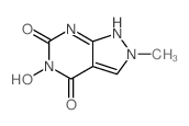 4-hydroxy-8-methyl-2,4,8,9-tetrazabicyclo[4.3.0]nona-1,6-diene-3,5-dione结构式