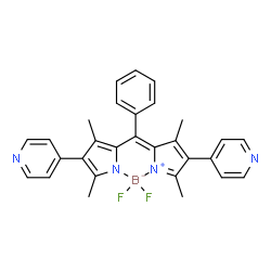 55-difluoro-1379-tetramethyl-10-phenyl-28-di(pyridin-4-yl)-5H-dipyrrolo[12-c:2'1'-f][132]diazaborinin-4-ium-5-uide Structure