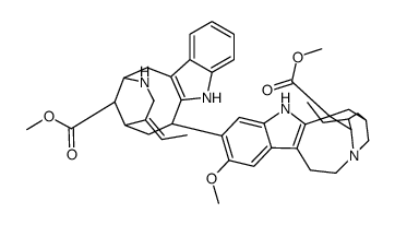 13-methoxy-14-(16-methoxycarbonyl-17,22-dinor-vobasan-3-yl)-ibogamine-18-carboxylic acid methyl ester结构式