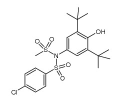 N-(3,5-di-tert-butyl-4-hydroxyphenyl)-N-(4-chlorophenylsulfonyl)methanesulfonamide结构式