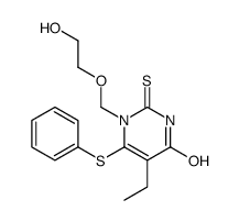 5-ethyl-1-(2-hydroxyethoxymethyl)-6-phenylsulfanyl-2-sulfanylidenepyrimidin-4-one Structure