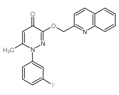 1-(3-Fluorophenyl)-6-methyl-3-(2-quinolinylmethoxy)-4(1H)-pyridazinone structure