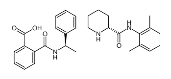 (R)-N-(2,6-dimethylphenyl)piperidine-2-carboxamide (R)-2-((1-phenylethyl)carbamoyl)benzoate结构式