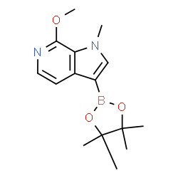 7-甲氧基-1-甲基-3-(4,4,5,5-四甲基-1,3,2-二噁硼戊环-2-基)-1H-吡咯并[2,3-c]吡啶结构式