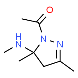 1H-Pyrazol-5-amine, 1-acetyl-4,5-dihydro-N,3,5-trimethyl- (9CI) structure
