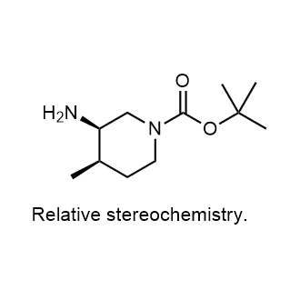 顺式-3-氨基-4-甲基哌啶-1-羧酸叔丁酯结构式