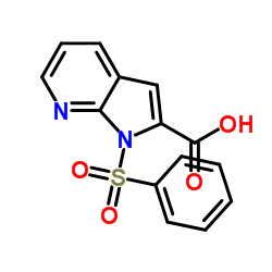 1-苯磺酰基-1H-吡咯并[2,3-b]吡啶-2-羧酸结构式