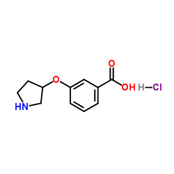 3-(3-Pyrrolidinyloxy)benzoic acid hydrochloride (1:1)结构式