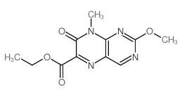 6-Pteridinecarboxylicacid, 7,8-dihydro-2-methoxy-8-methyl-7-oxo-, ethyl ester结构式