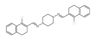 1-(1-chloro-3,4-dihydronaphthalen-2-yl)-N-[4-[(1-chloro-3,4-dihydronaphthalen-2-yl)methylideneamino]piperazin-1-yl]methanimine结构式