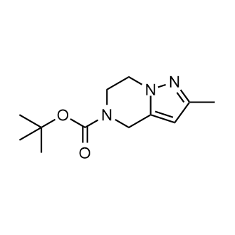 2-甲基-6,7-二氢吡唑并[1,5-a]吡嗪-5(4H)-羧酸叔丁酯结构式