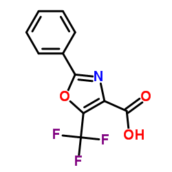 2-苯基-5-三氟甲基-4-异恶唑甲酸结构式