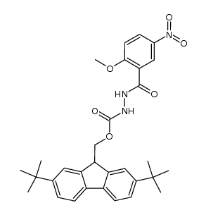 (2,7-di-tert-butyl-9H-fluoren-9-yl)methyl 2-(2-methoxy-5-nitrobenzoyl)hydrazinecarboxylate Structure
