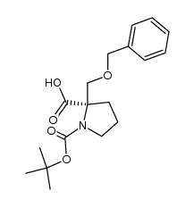 (R)-2-((benzyloxy)methyl)-1-(tert-butoxycarbonyl)pyrrolidine-2-carboxylic acid结构式
