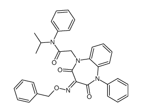 2-(2,4-dioxo-5-phenyl-3-phenylmethoxyimino-1,5-benzodiazepin-1-yl)-N-phenyl-N-propan-2-ylacetamide结构式