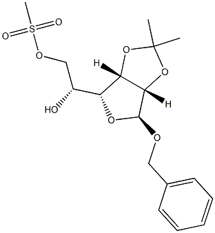 Benzyl 2-O,3-O-isopropylidene-α-D-mannofuranoside 6-methanesulfonate结构式