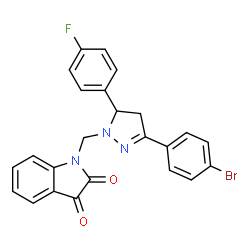1-((3-(4-bromophenyl)-5-(4-fluorophenyl)-4,5-dihydro-1H-pyrazol-1-yl)methyl)indoline-2,3-dione结构式