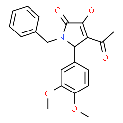 4-Acetyl-1-benzyl-5-(3,4-dimethoxyphenyl)-3-hydroxy-1,5-dihydro-2H-pyrrol-2-one structure