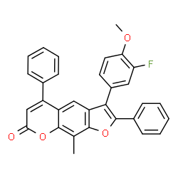 3-(3-fluoro-4-methoxyphenyl)-9-methyl-2,5-diphenylfuro[3,2-g]chromen-7-one Structure