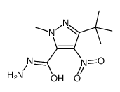 1H-Pyrazole-5-carboxylicacid,3-(1,1-dimethylethyl)-1-methyl-4-nitro-,hydrazide(9CI)结构式