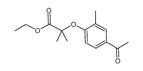 2-(4-acetyl-2-methylphenoxy)-2-methylpropionic acid ethyl ester Structure