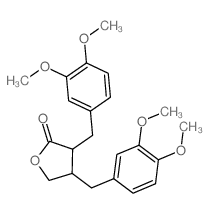 4-Hydroxy-2,3-diveratrylbutyric acid gamma-lactone structure