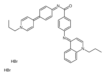 N-[4-(1-propylpyridin-1-ium-4-yl)phenyl]-4-[(1-propylquinolin-1-ium-4-yl)amino]benzamide,dibromide Structure