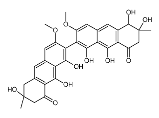 3,4,8,9-tetrahydroxy-6-methoxy-3-methyl-7-(1,6,9-trihydroxy-3-methoxy-6-methyl-8-oxo-5,7-dihydroanthracen-2-yl)-2,4-dihydroanthracen-1-one结构式