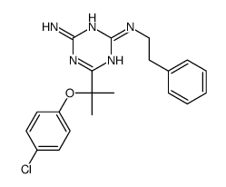 6-[2-(4-chlorophenoxy)propan-2-yl]-2-N-(2-phenylethyl)-1,3,5-triazine-2,4-diamine Structure