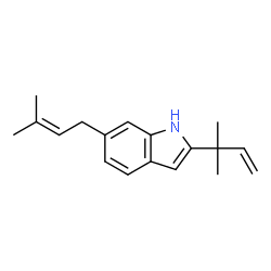 2-(1,1-Dimethyl-2-propenyl)-6-(3-methyl-2-butenyl)-1H-indole structure