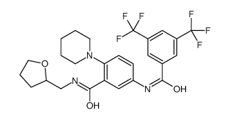 5-[[3,5-bis(trifluoromethyl)benzoyl]amino]-N-(oxolan-2-ylmethyl)-2-piperidin-1-ylbenzamide结构式