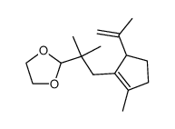 2,2-dimethyl-3-(2-methyl-5-isopropenyl-1-cyclopentenyl)-1,1-ethylenedioxypropane结构式