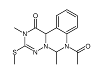 7-acetyl-2,6-dimethyl-3-methylsulfanyl-7,11b-dihydro-2H,6H-[1,2,4]triazino[1,6-c]quinazolin-1-one结构式