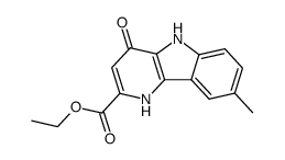 8-methyl-4-oxo-4,5-dihydro-1H-pyrido[3,2-b]indole-2-carboxylic acid ethyl ester结构式