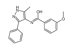 3-methoxy-N-(5-methyl-3-phenyl-1H-pyrazol-4-yl)benzamide结构式