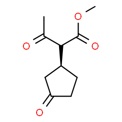 Cyclopentaneacetic acid,-alpha--acetyl-3-oxo-, methyl ester, (1S)- (9CI) Structure