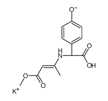 potassium [R(Z)]-(4-hydroxyphenyl)[(3-methoxy-1-methyl-3-oxoprop-1-enyl)amino]acetate结构式