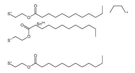 2-[butyl-bis(2-dodecanoyloxyethylsulfanyl)stannyl]sulfanylethyl dodecanoate Structure